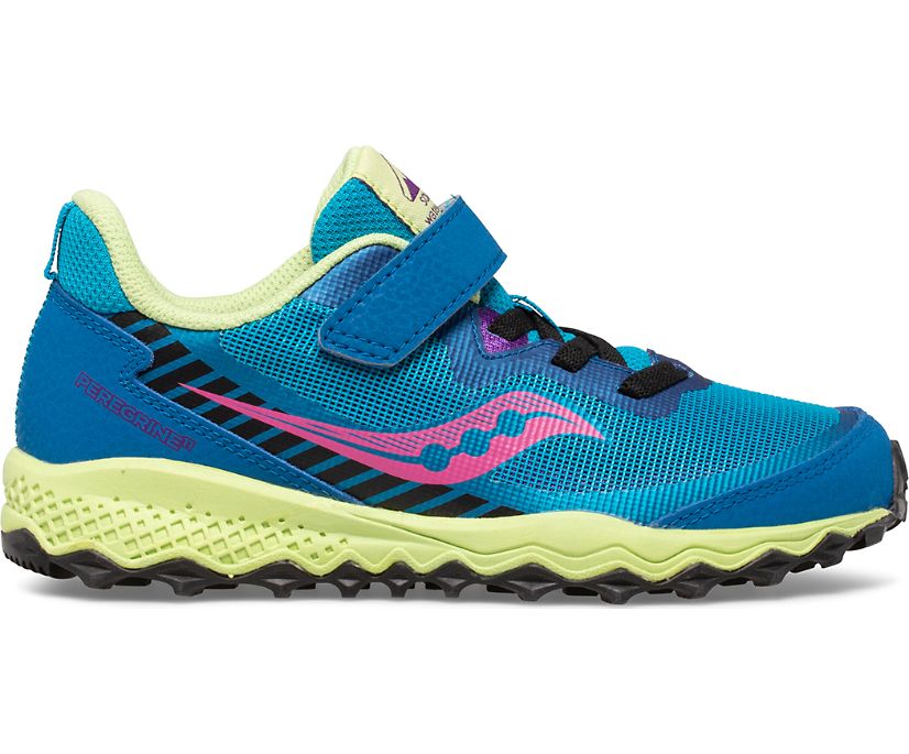 Tenis Saucony Peregrine 11 Shield A/C Niños Azul Marino Rosas Verdes Claro | México 820FDNM